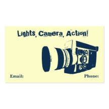 Vintage Movie Camera Business Card