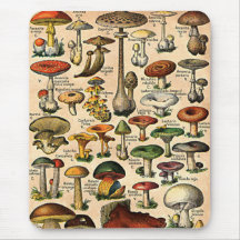 Vintage Mushroom Guide Mouse Pad