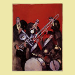 Vintage Music, Art Deco Musical Jazz Band Jamming posters
