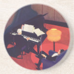Vintage Music Art Deco Pianist Piano Player Lounge Beverage Coaster