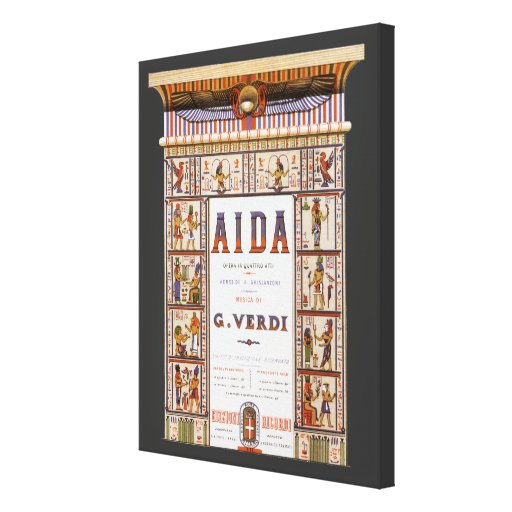 Vintage Music, Egyptian Aida Opera by Verdi Gallery Wrapped Canvas