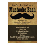 Vintage Mustache Bash Invitations