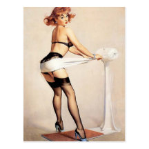 Vintage Naughty Fitness Guru Pin Up Girl Postcards