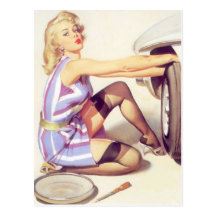 Vintage Naughty Handy Pin Up Girl Postcards
