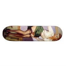 Vintage Naughty Teacher Pin Up Girl Custom Skateboard