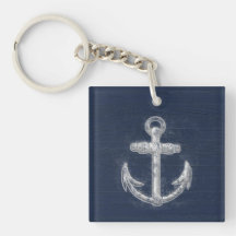 Vintage Nautical Anchor Acrylic Key Chain