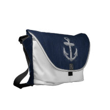 Vintage Nautical Anchor Courier Bag