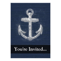 Vintage Nautical Anchor Custom Invitations