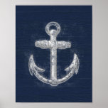 Vintage Nautical Anchor Poster