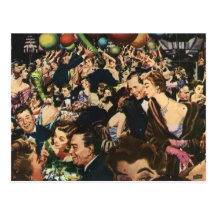 Vintage New Year's Eve Party Post Card