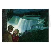 Vintage Newlyweds at Niagara Falls Card