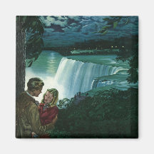 Vintage Newlyweds at Niagara Falls Magnet