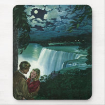 Vintage Newlyweds at Niagara Falls Mousepads