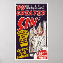 Vintage "No Greater Sin" Movie Poster