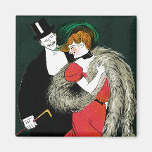Vintage Novita per Signora Italian Fashion Couple Refrigerator Magnets
