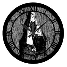 Vintage Nun Illustration Clocks