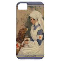 Vintage Nurse with Golden Retriever Personalised