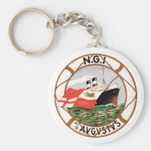 Vintage Ocean Liner Label Keychains