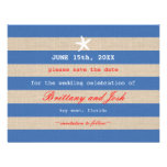 Vintage Ocean Stripes Save the Date Invitation