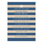 Vintage Ocean Stripes Wedding Invitation