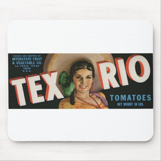 Vintage Old Retro Crate Product Goods Label Veggie Mousepad