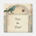 Vintage Old Torn Paper Bird Fridge Magnet