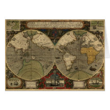 Vintage Old World Map History Series Greeting Card
