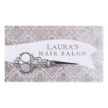 Vintage Ornate Scissors Hair Salon Business Cards