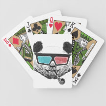 Vintage panda 3-D glasses Bicycle Poker Deck