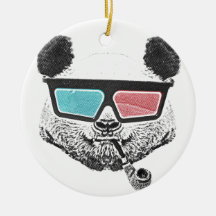 Vintage panda 3-D glasses Christmas Ornament