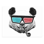 Vintage panda 3-D glasses Post Card