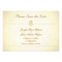 Vintage Parchment Paper Style Save the Date Personalized Invitation