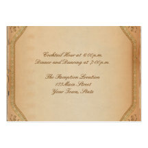 Vintage Parchment Scroll Reception Business Cards