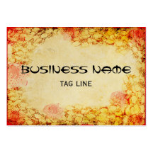 Vintage Parchment with Asian Floral Design Business Card Templates