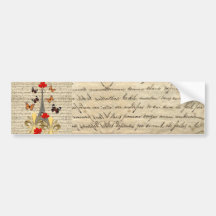 Vintage Paris & butterflies Bumper Stickers