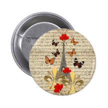 Vintage Paris & butterflies Pins