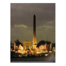 Vintage Paris, Paris Place de la Concorde by night Postcard