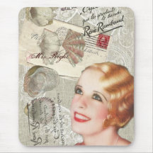 vintage paris shabby chic retro bridal shower mousepad
