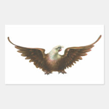 Vintage Patriotic American Bald Eagle Bird Flying Stickers