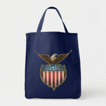 Vintage Patriotic American Flag and Bald Eagle Bags
