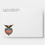 Vintage Patriotic American Flag and Bald Eagle Envelope
