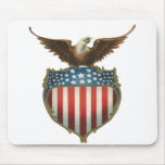 Vintage Patriotic American Flag and Bald Eagle Mousepads