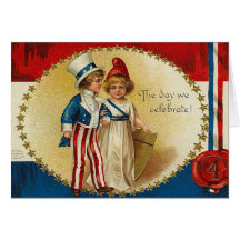 Vintage_Patriotic_Boy and Girl_Card