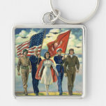 Vintage Patriotic, Military Personnel Keychain