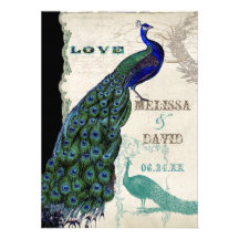 Vintage Peacock 5 - Formal Wedding Invitation
