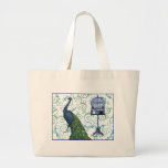 Vintage Peacock & Cage Canvas Bags