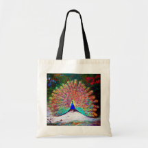 Vintage Peacock Painting Bags