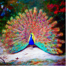 Vintage Peacock Painting Photo Cutouts