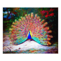 Vintage Peacock Painting Photograph