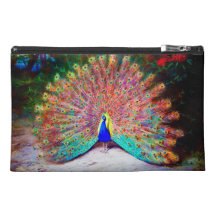 Vintage Peacock Painting Travel Accessories Bags